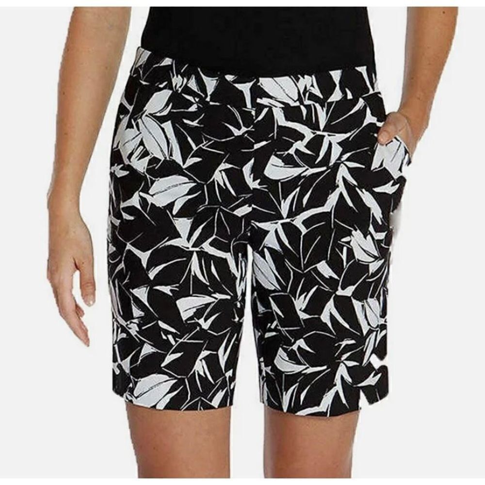 Mario Serrani black and white‎ Bermuda shorts, Size 6
